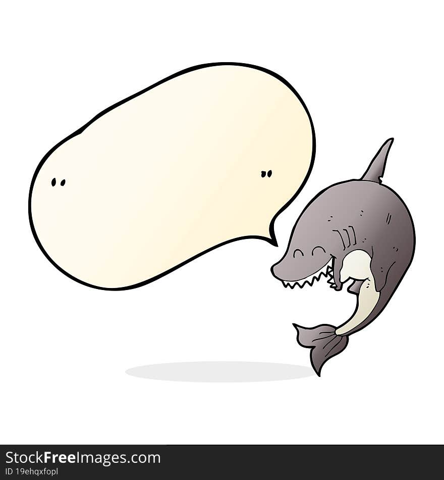 cartoon shark with speech bubble