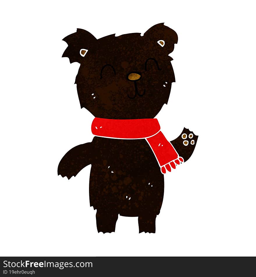 Cartoon Cute Black Bear Cub