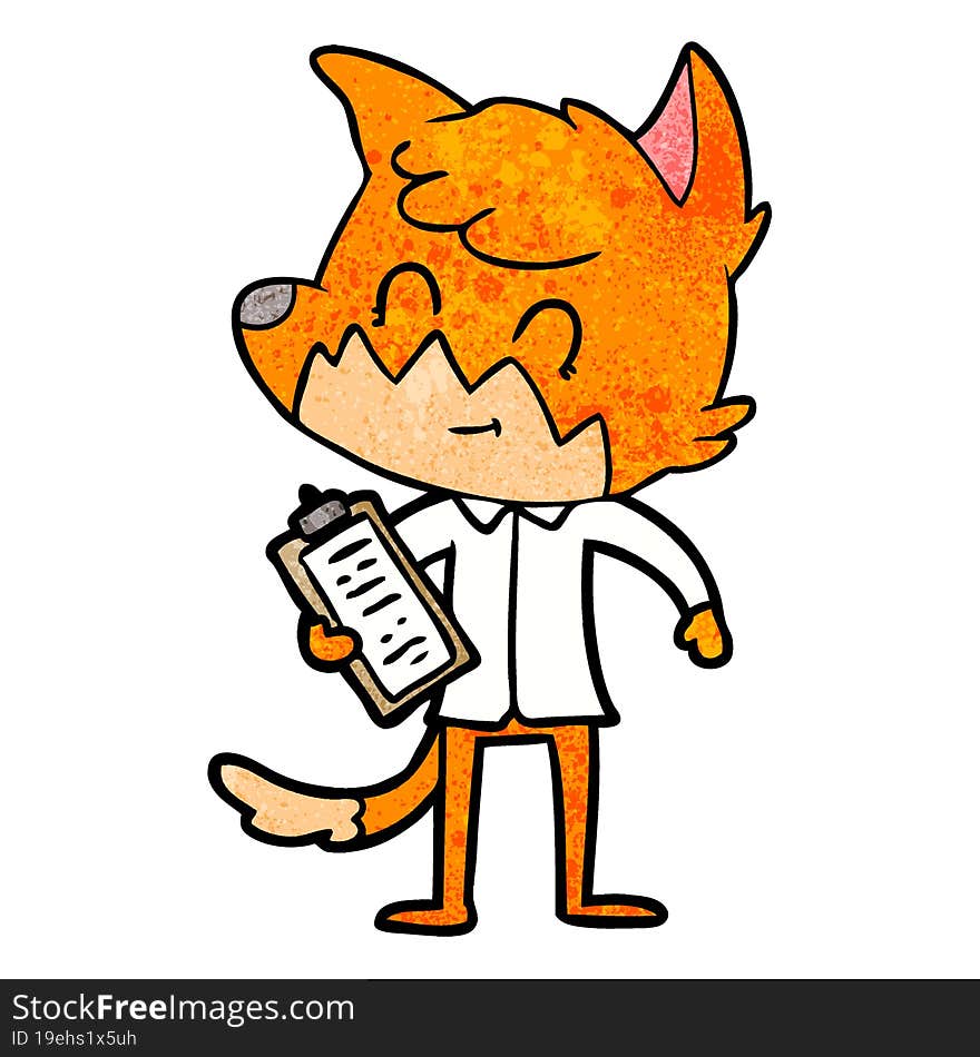 cartoon friendly fox manager. cartoon friendly fox manager