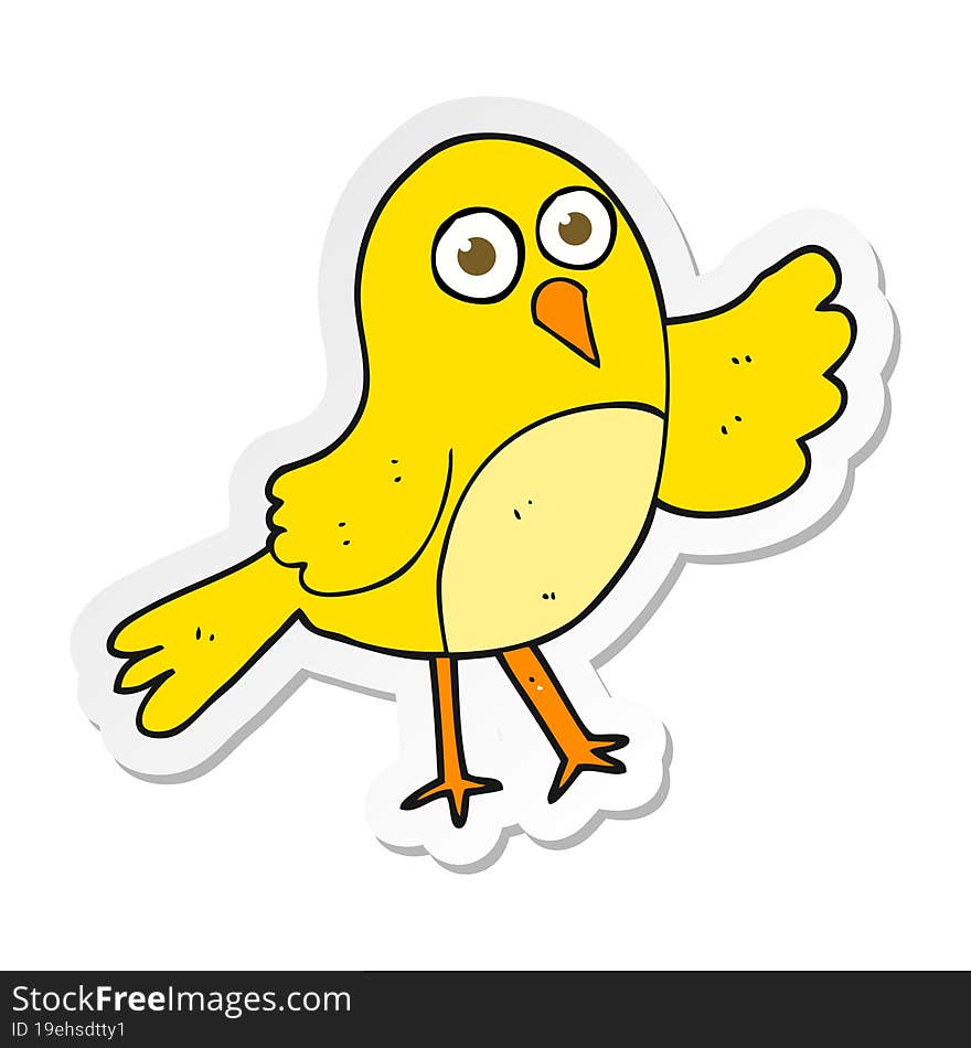 sticker of a cartoon bird