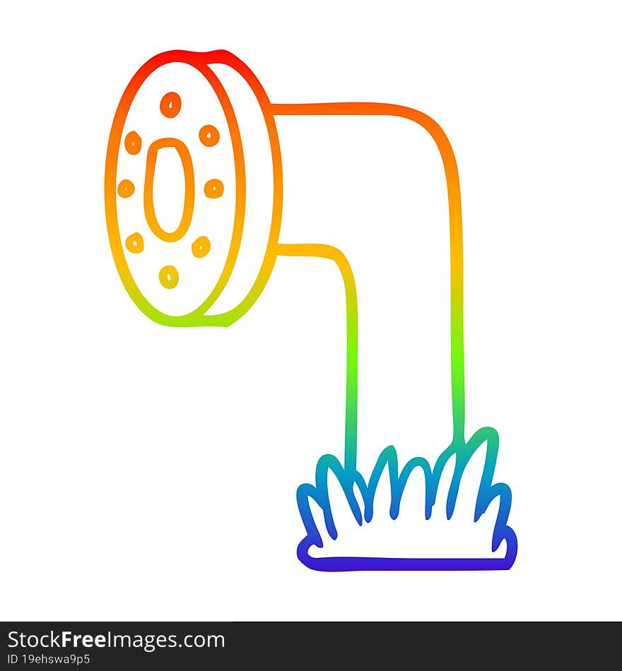 rainbow gradient line drawing cartoon pipe