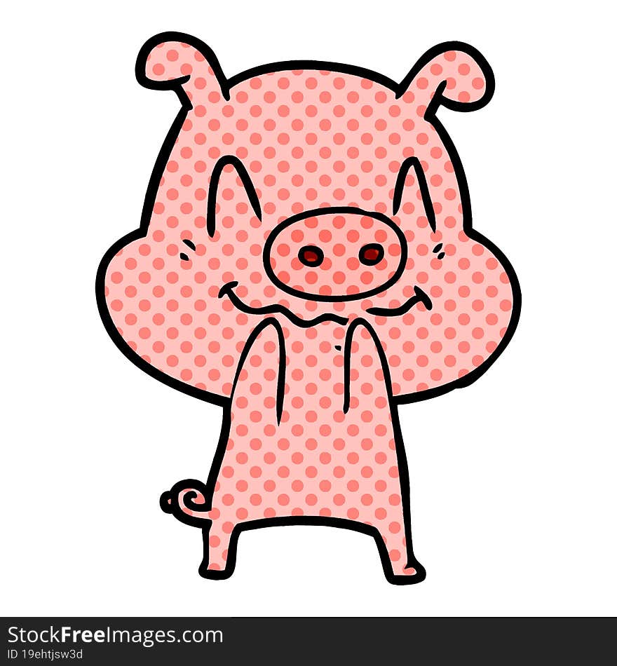 nervous cartoon pig. nervous cartoon pig