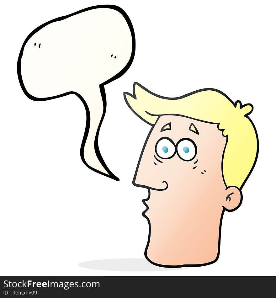 Speech Bubble Cartoon Male Face