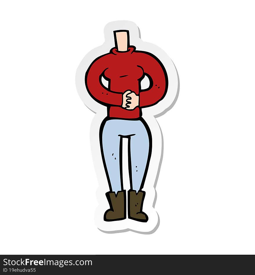 sticker of a cartoon female body