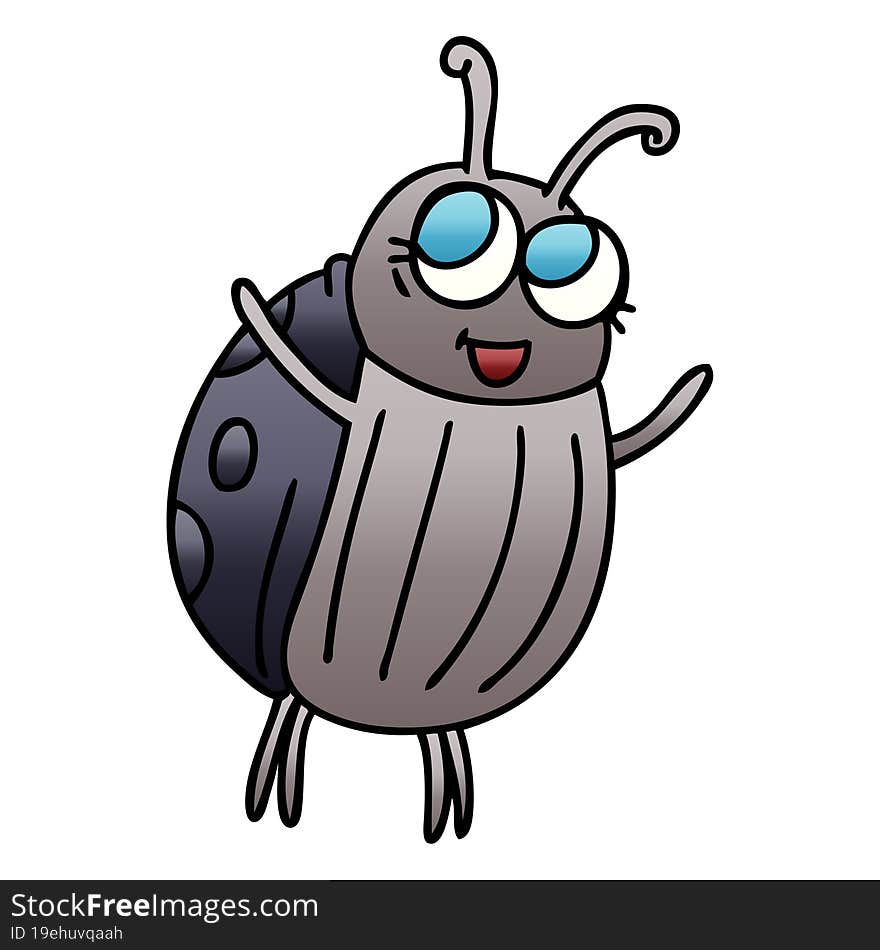 quirky gradient shaded cartoon happy bug