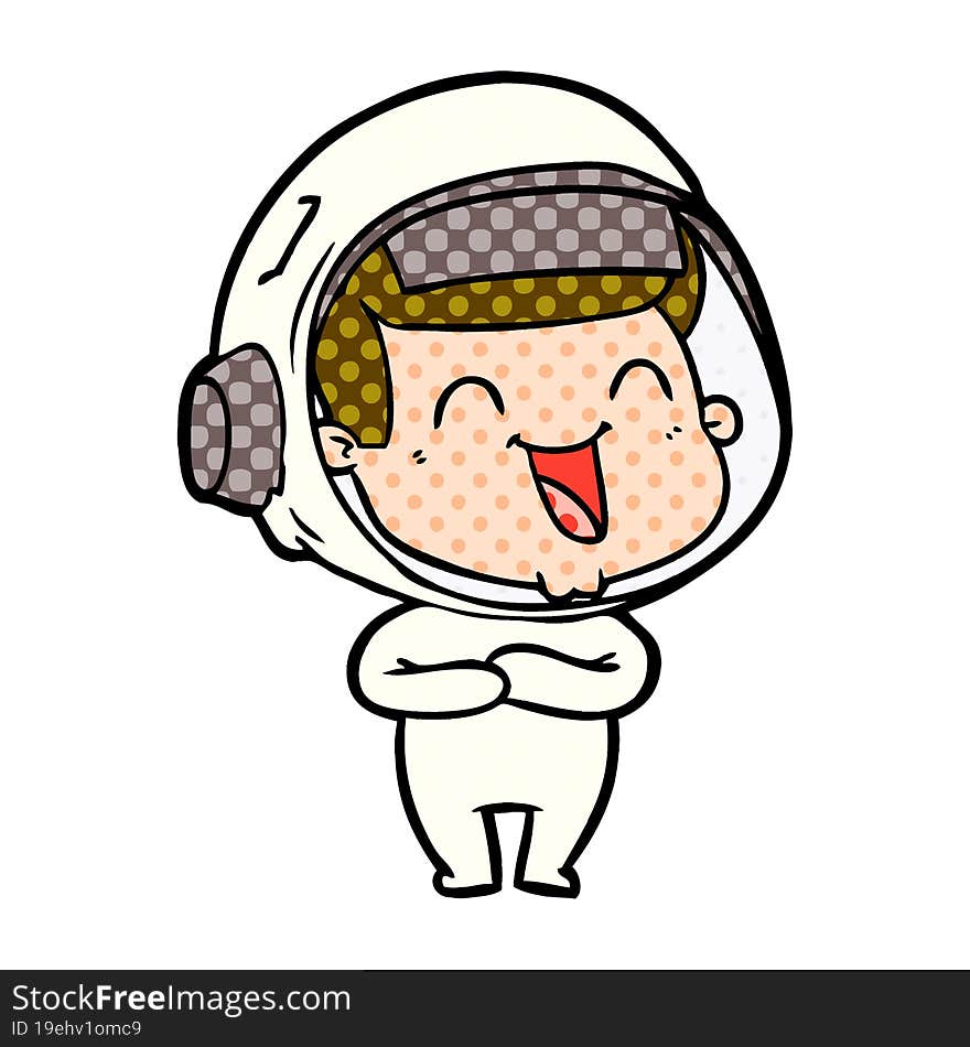 happy cartoon astronaut. happy cartoon astronaut