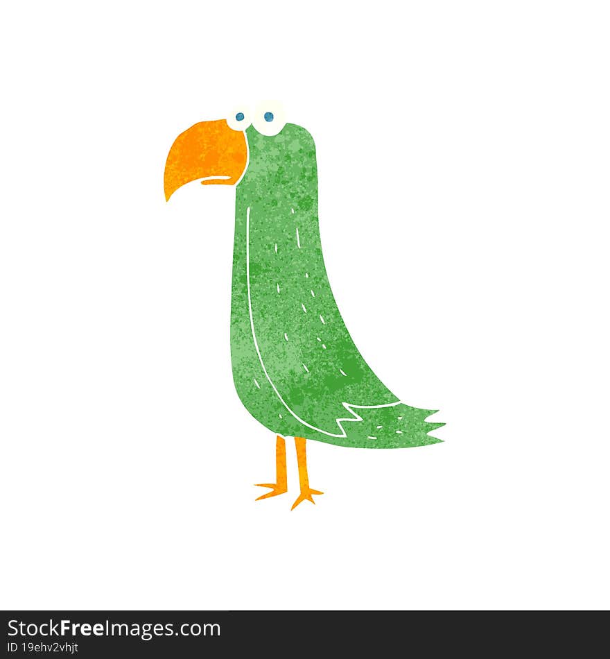 retro cartoon parrot