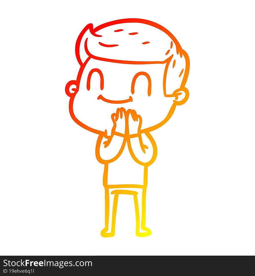 warm gradient line drawing cartoon friendly man