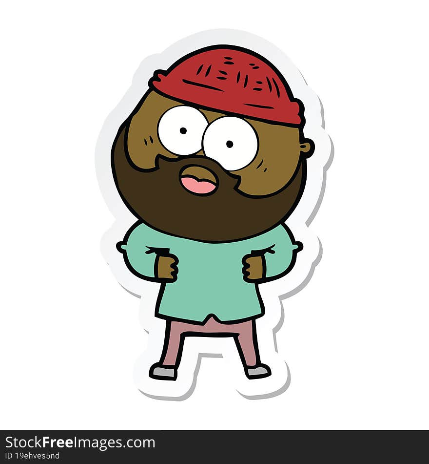 sticker of a cartoon bearded man