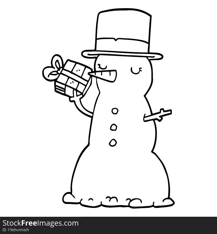 cartoon snowman