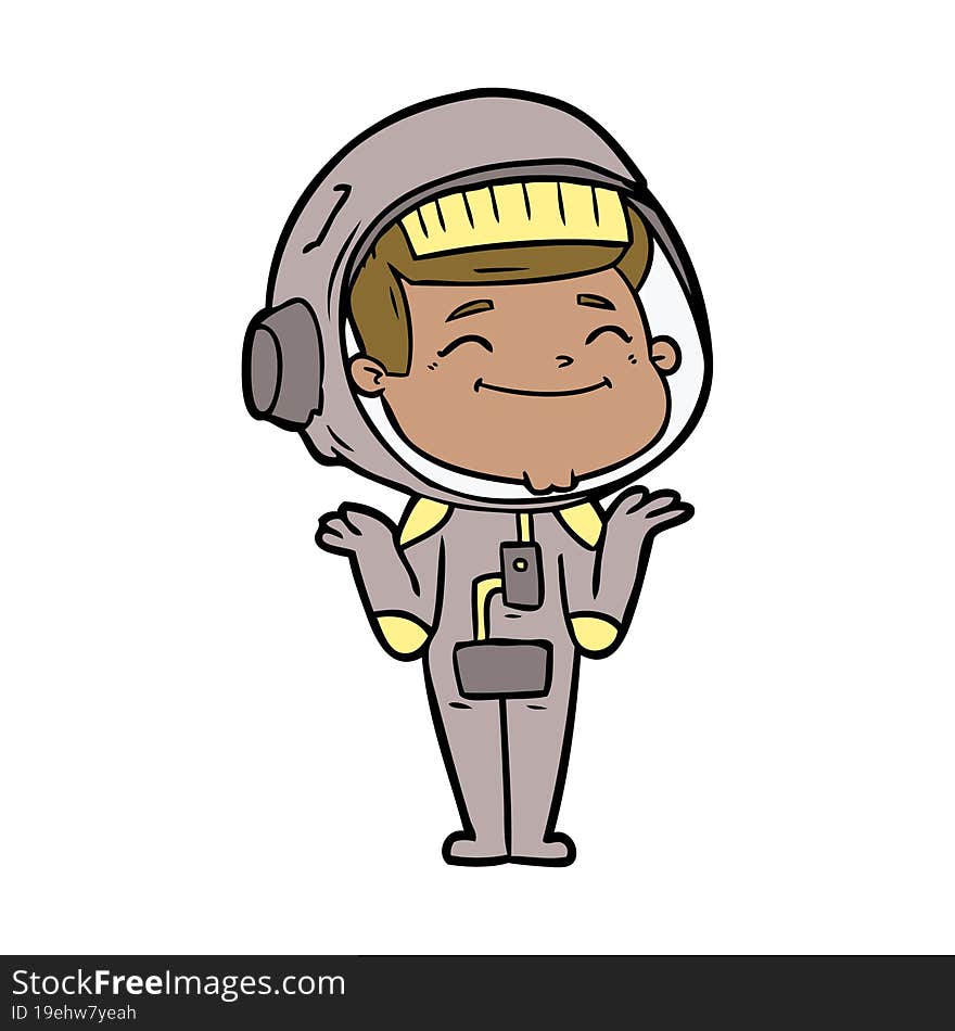 happy cartoon astronaut. happy cartoon astronaut