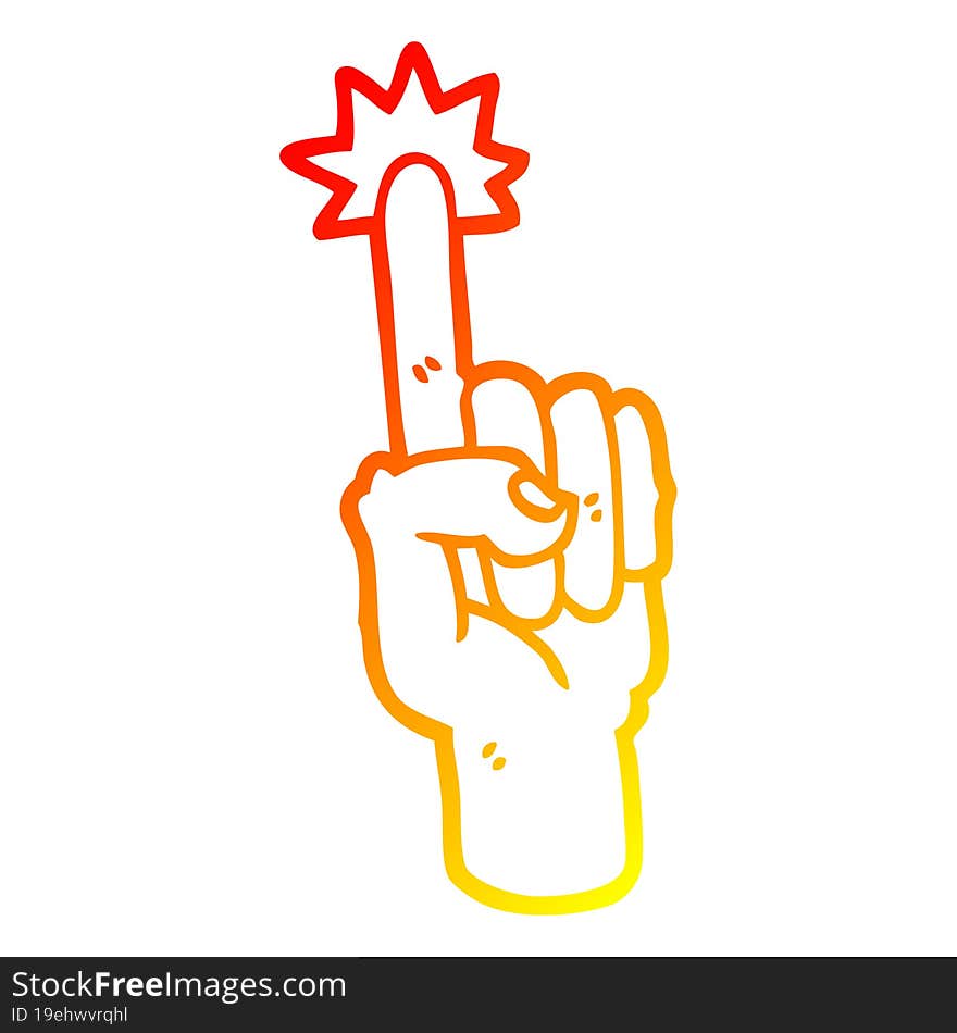 warm gradient line drawing cartoon pointing finger