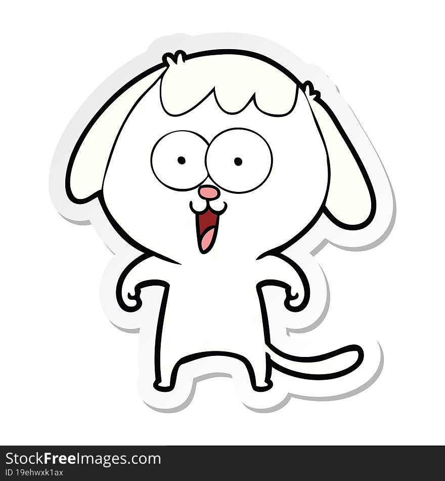 Sticker Of A Cute Cartoon Dog