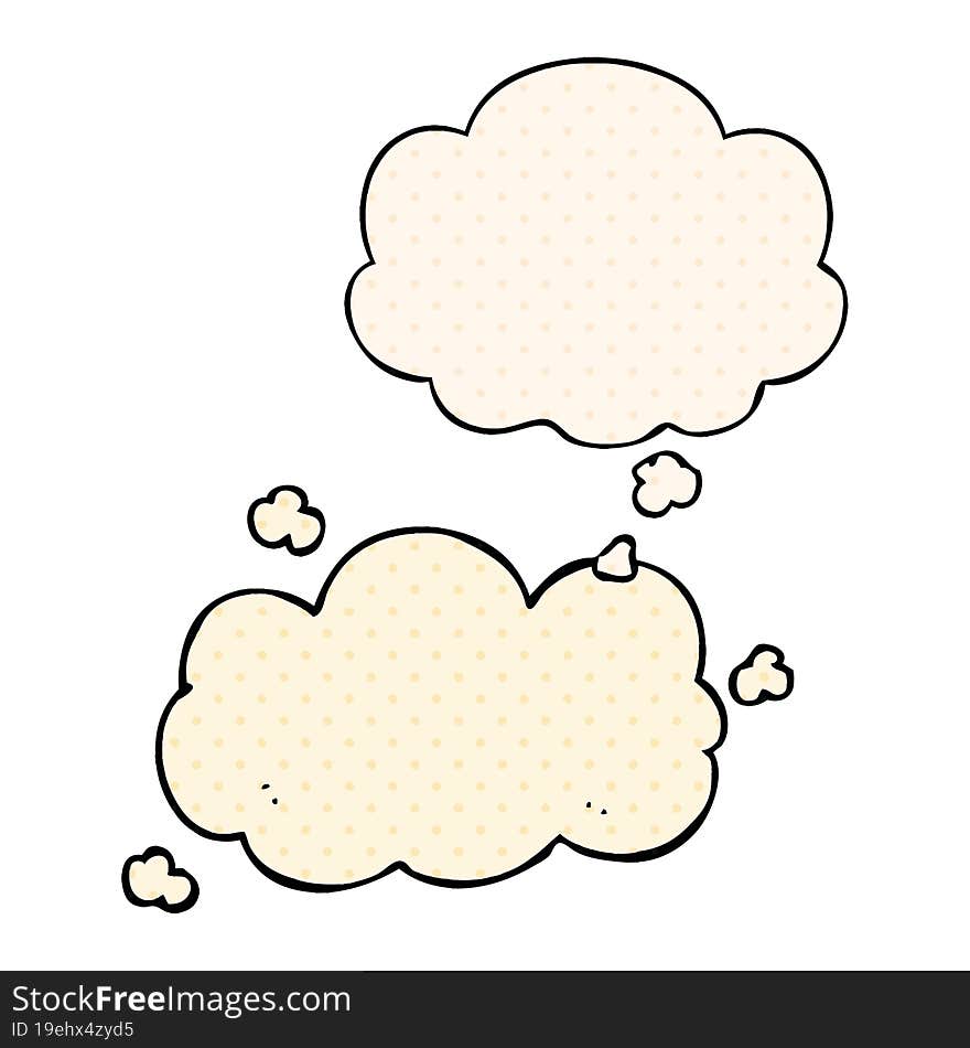cartoon cloud and thought bubble in comic book style