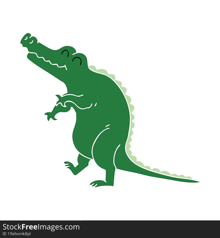 quirky hand drawn cartoon crocodile