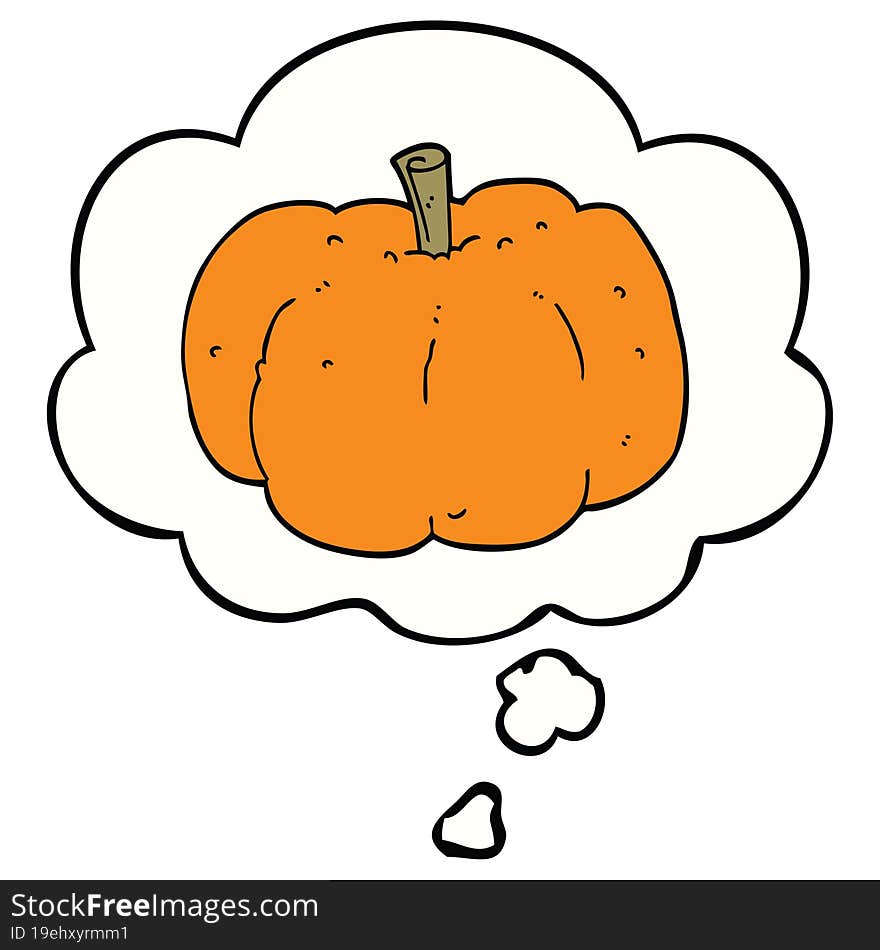 Cartoon Pumpkin And Thought Bubble