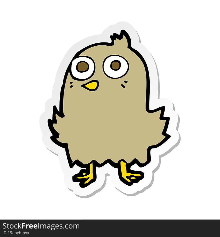 Sticker Of A Funny Cartoon Bird