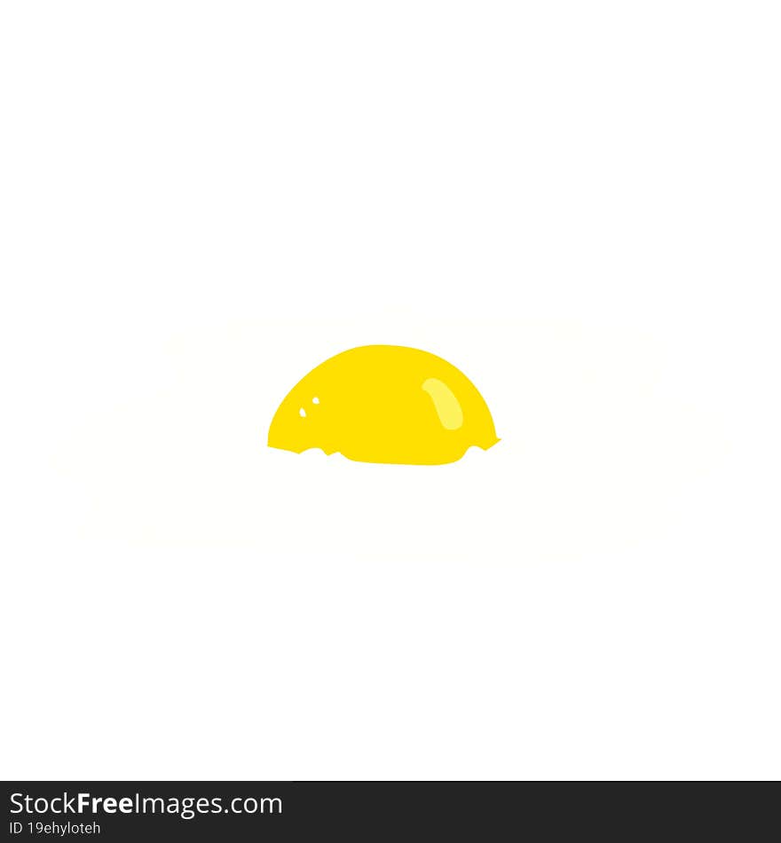 flat color illustration of fried egg. flat color illustration of fried egg