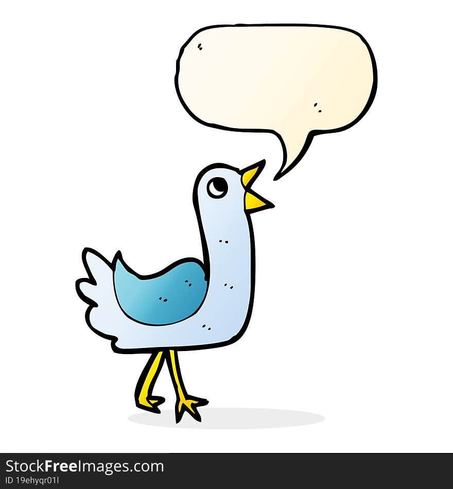 cartoon bird with speech bubble