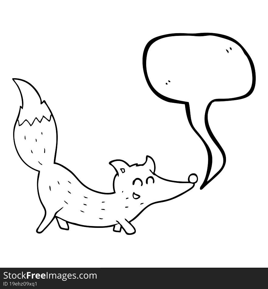 speech bubble cartoon little wolf