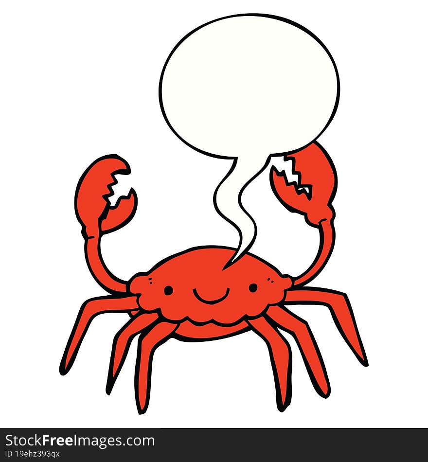 cartoon crab and speech bubble