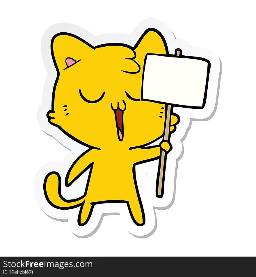 sticker of a cartoon cat