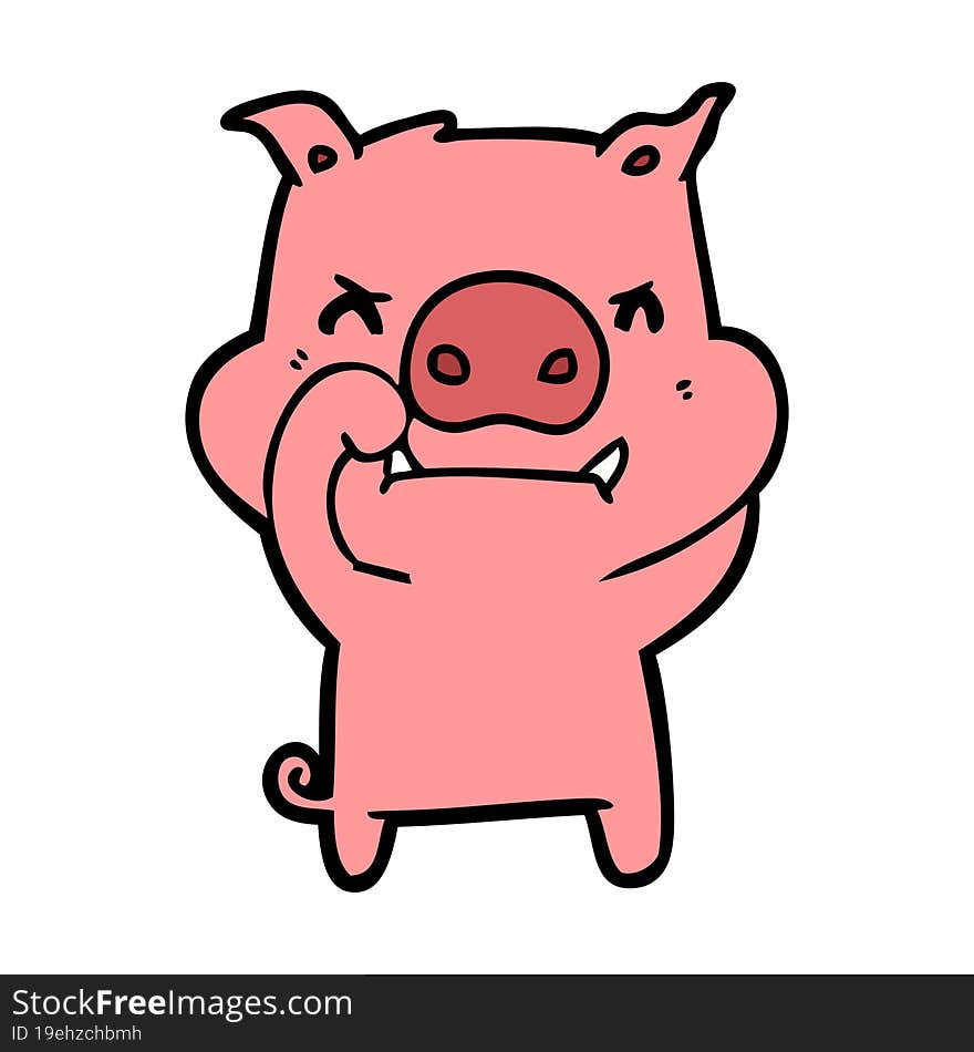 angry cartoon pig. angry cartoon pig