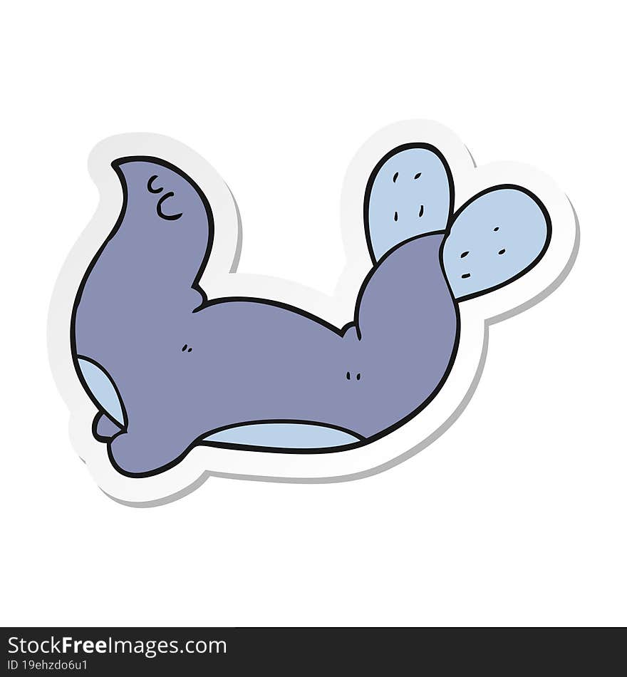 sticker of a cartoon seal