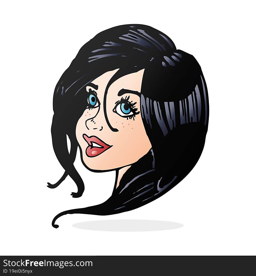 cartoon pretty female face