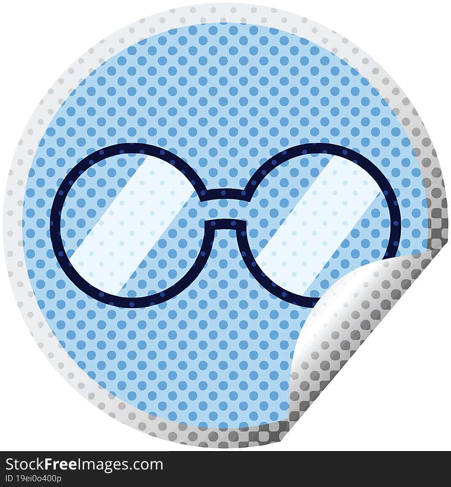 spectacles graphic vector illustration circular sticker. spectacles graphic vector illustration circular sticker