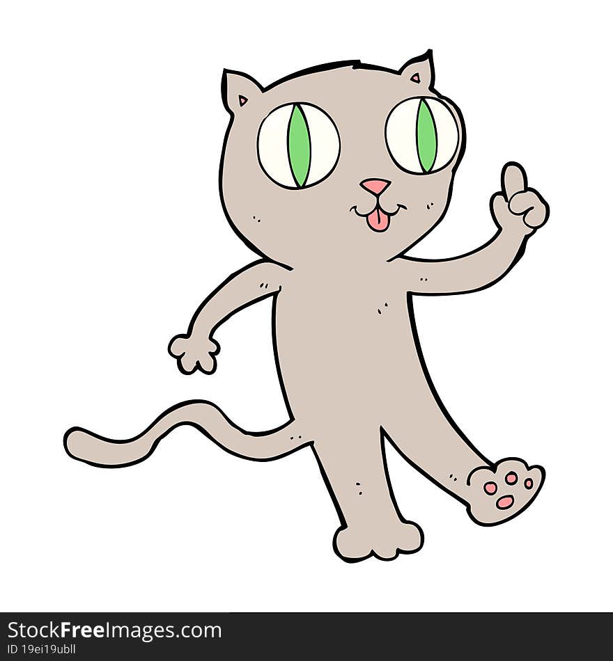 cartoon cat with idea