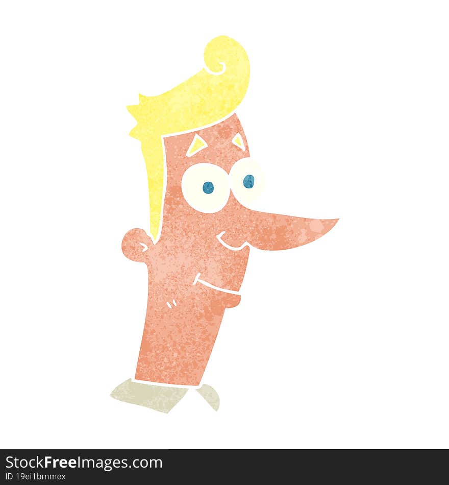 Retro Cartoon Smiling Man