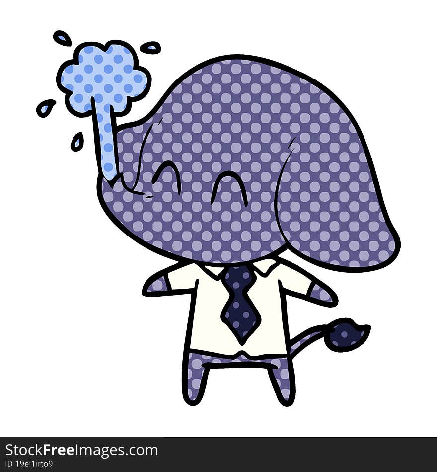 cute cartoon elephant spouting water. cute cartoon elephant spouting water