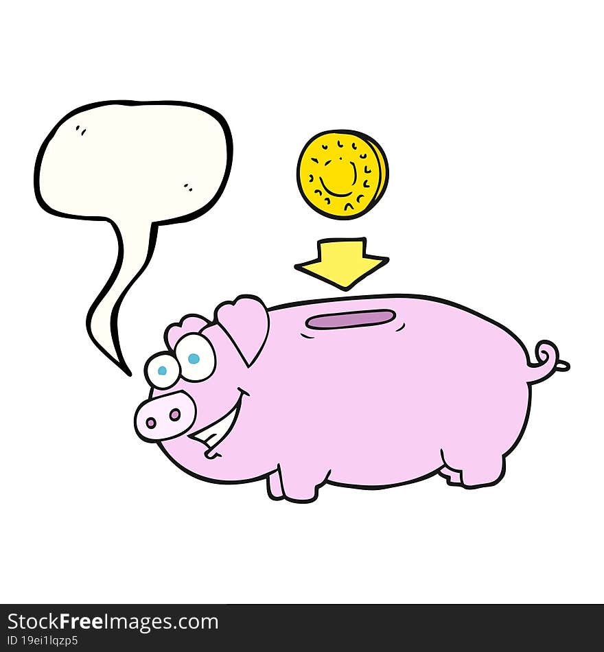 speech bubble cartoon piggy bank