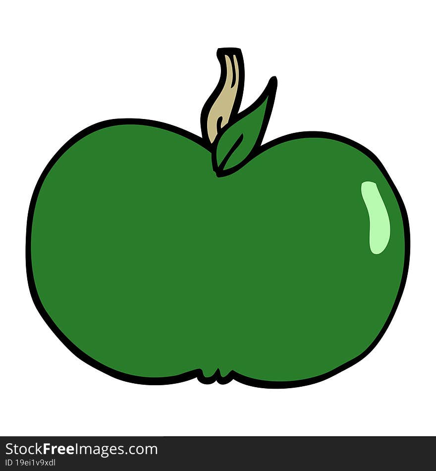 Cartoon Doodle Juicy Apple