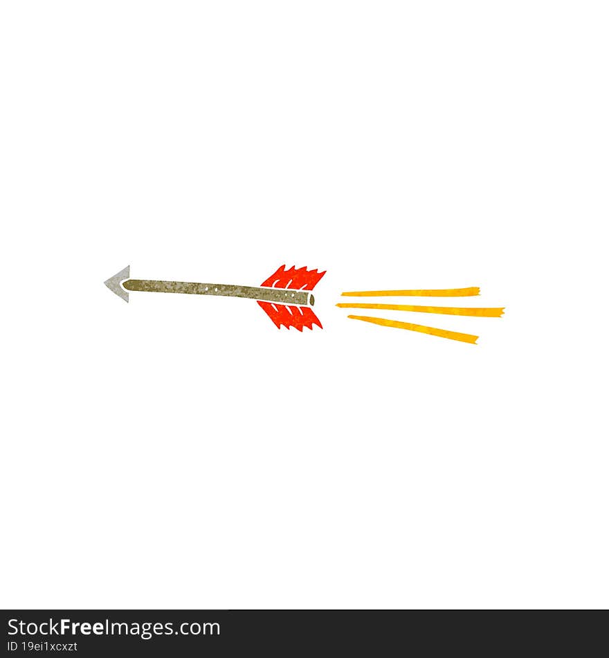 retro cartoon flying arrow