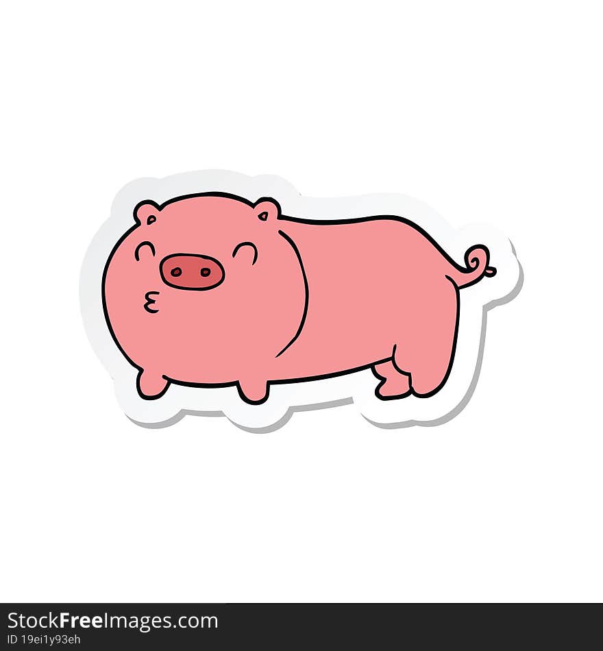 sticker of a cartoon pig