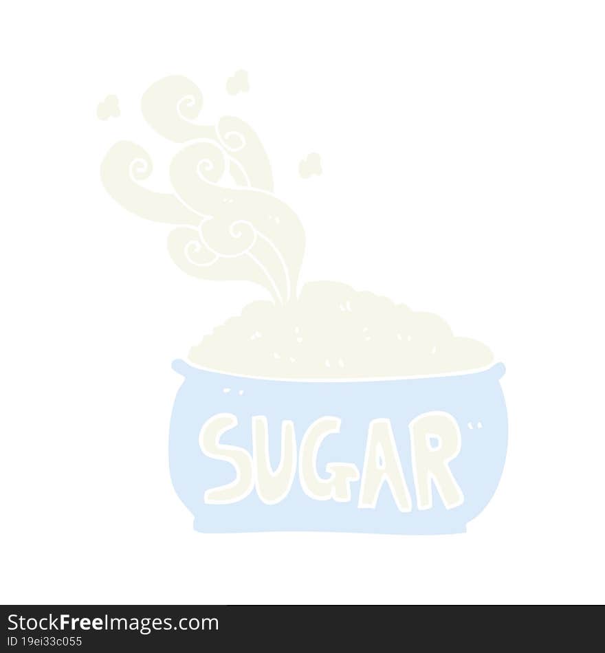 flat color illustration of sugar bowl. flat color illustration of sugar bowl