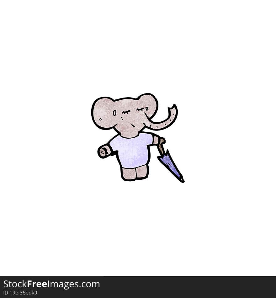 cartoon elephant with umbrella