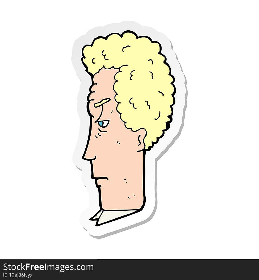 sticker of a cartoon annoyed man