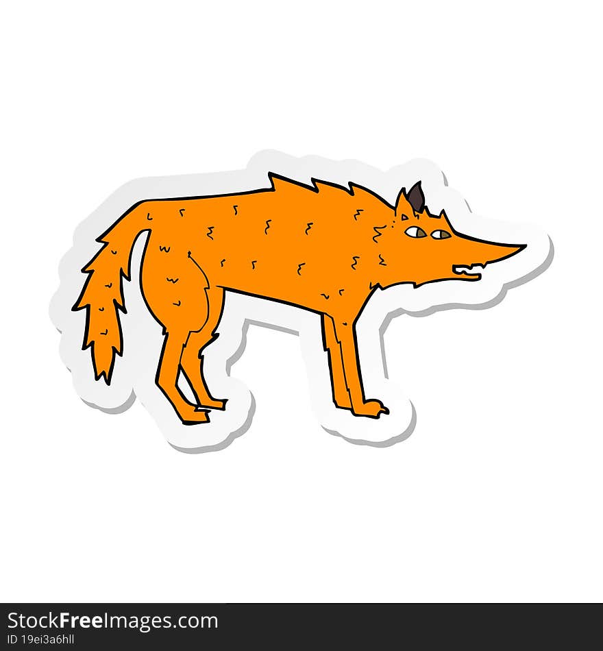 sticker of a cartoon fox