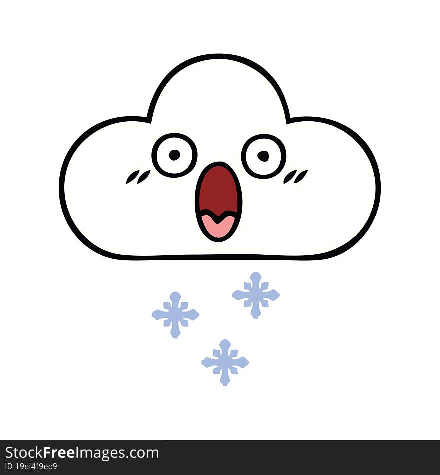 cute cartoon of a snow cloud. cute cartoon of a snow cloud