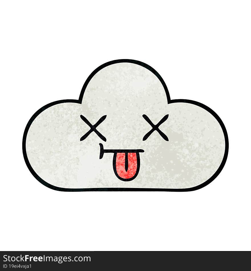 retro grunge texture cartoon white cloud