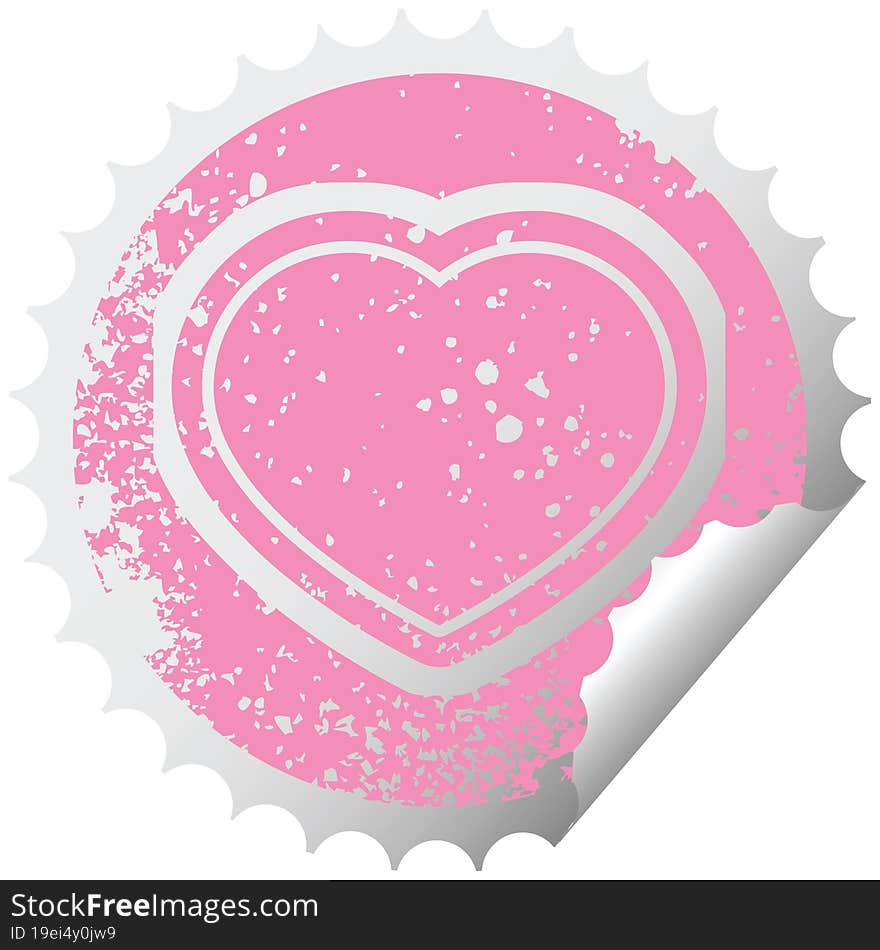 heart symbol graphic distressed sticker illustration icon