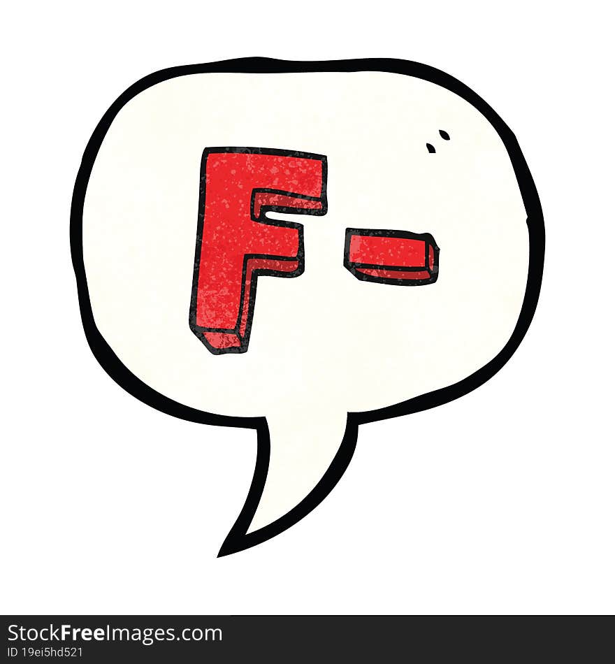 Speech Bubble Textured Cartoon F Grade