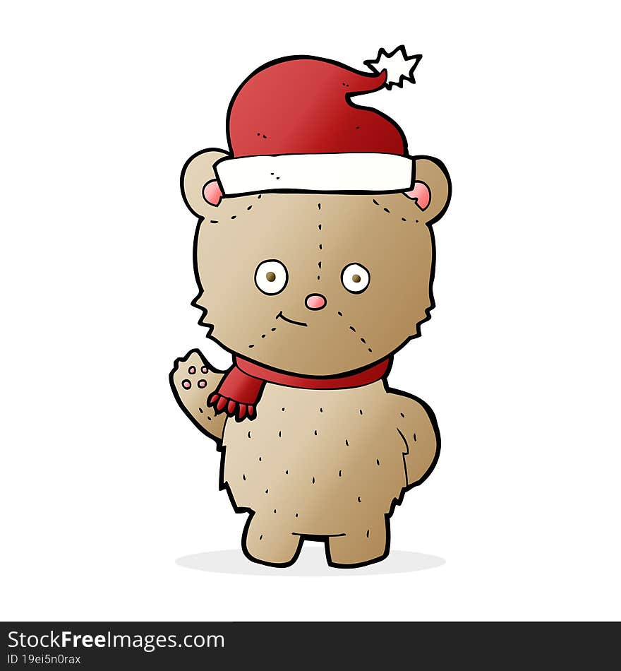 cartoon christmas teddy bear