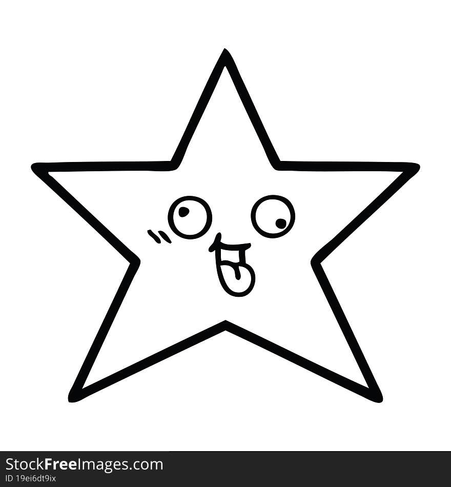 line drawing cartoon star fish