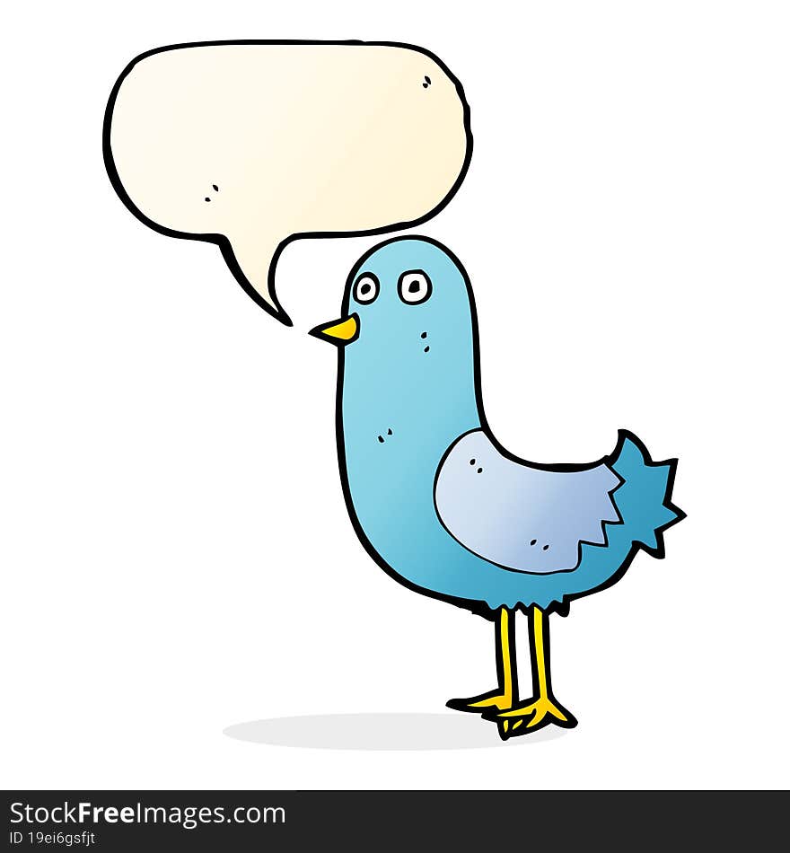 Cartoon Bird With Speech Bubble