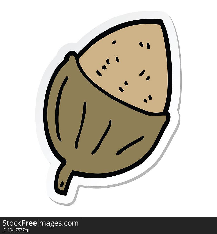 sticker of a cartoon acorn