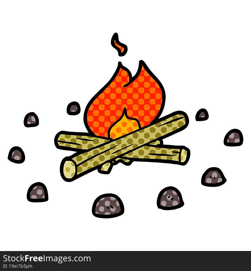 cartoon campfire. cartoon campfire